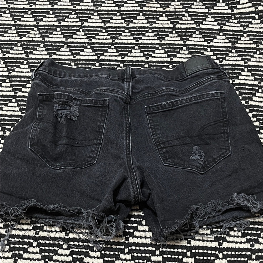 American Eagle Outfitters Black Ripped Jean Shorts